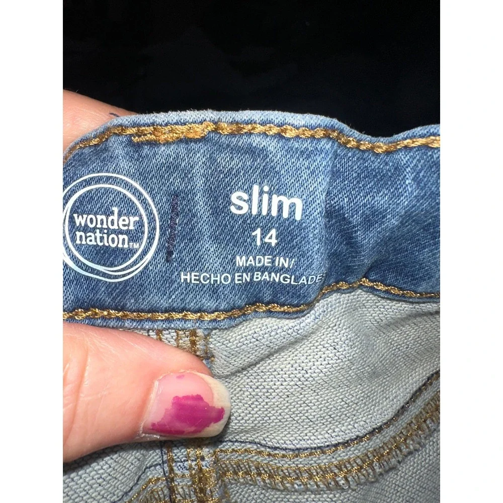 Lot of 2 Boys Jeans Sonoma Flexwear Light Wash & Wonder Nation Slim Blue Size 14